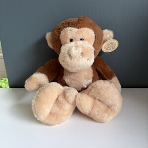 Rare Vintage Plush Monkey Soft Stuffed‎ Animal Floppy Brown TAN 17" ANICO NWT